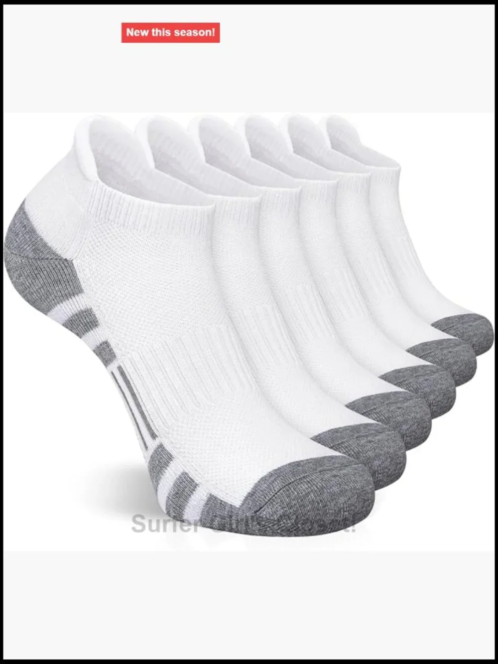 Ankle Athletic Running Socks Low Cut Cushioned Tab Socks 6 Pairs